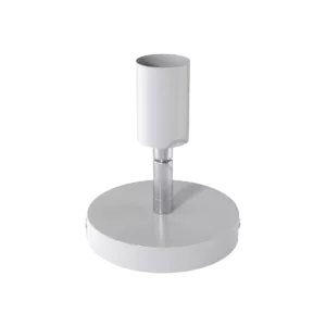 Darc — Un support technique blanc en forme de plateau circulaire avec un cylindre central pour fixer une imprimante 3D, conçu pour offrir une surface