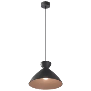 Darc — Applique murale suspendue en métal chromé avec abat-jour noir en forme de goutte et lumière chaude diffuse