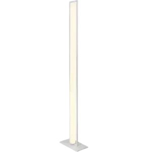 Darc — Un poteau lumineux blanc et élancé, de forme rectangulaire avec une base légèrement évasée, posé sur un fond noir.