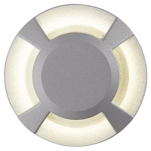 Darc — Gilet de sauvetage moderne en forme circulaire avec bandes lumineuses jaunes et surface centrale grise texturée, conçu pour une meilleure visib