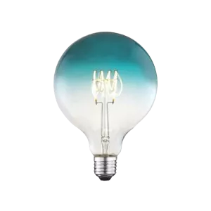 Darc — Une ampoule LED stylisée en forme géométrique aux arêtes pixelisées, avec un filament lumineux visible à l'intérieur, émettant une lumière chau