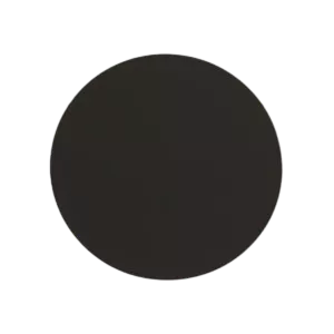 Darc — Un cercle noir entouré d'une bordure blanche composée de petits carrés en pixel art, formant un effet géométrique épuré