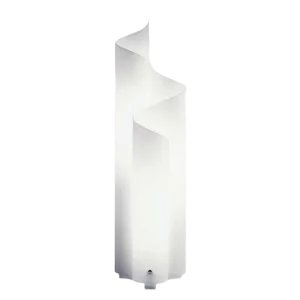 Darc — Un luminaire suspendu blanc aux formes géométriques anguleuses et asymétriques, composé de segments superposés créant un jeu d'ombres et de lum