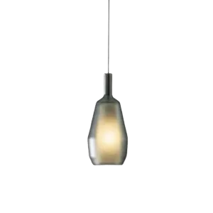 Darc — Applique murale suspendue en métal et verre translucide, diffusant une lumière chaude dorée, de forme organique et élancée.
