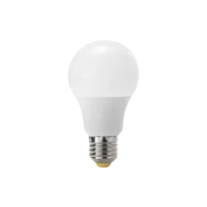 Darc — une ampoule LED blanche en forme d'ampoule à incandescence classique, avec une base à vis standard, posée sur un fond noir uni