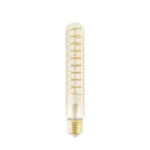 Darc — Une brosse à dents électrique dorée, verticale, avec un manche fin et des poils disposés en spirale, sur fond noir. Le design épuré met en vale