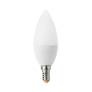 Darc — Une ampoule LED blanche en forme de goutte, avec une base filetée E27 visible, posée sur un fond noir.