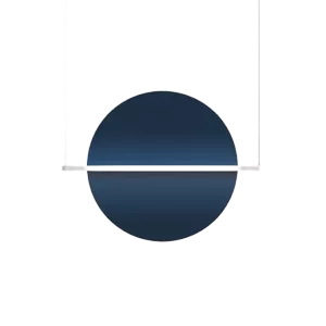 Darc — Image d’un roulement à billes de couleur bleu foncé, encadré par une cage métallique blanche en forme de cercle, posé sur un fond noir