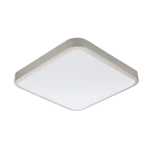 Darc — Plafonnier encastré carré de forme géométrique, blanc et lumineux, avec un bord légèrement arrondi et une surface plane émettant une lumière do