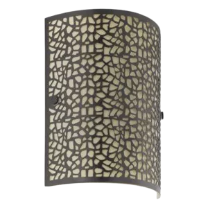 Darc — Applique murale cylindrique en métal avec un motif ajouré doré et complexe, évoquant une structure en treillis élégant, montée sur un support m