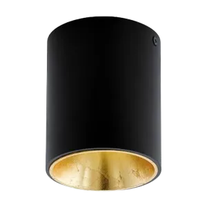 Darc — Un cylindre noir vertical avec un intérieur doré et brillant, ouvert à la base pour révéler sa surface réfléchissante