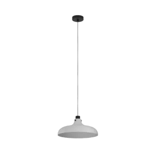 Darc — Applique murale suspendue en forme de cylindre noir mat avec un bras fin et une tête lumineuse circulaire, fixée au plafond sur fond noir.