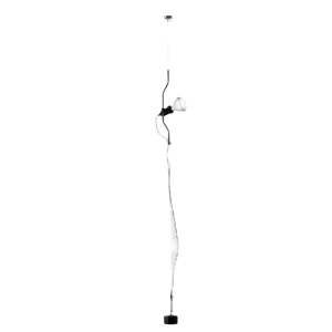Darc — Porte métallique blanche en style industriel, composée de montants verticaux et horizontaux épurés, avec un système de serrure central et un lo