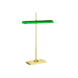 Darc — Une croix en métal de couleur claire avec une barre horizontale lumineuse verte, posée sur un socle doré, sur fond noir.