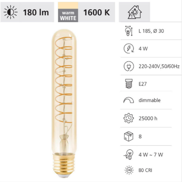 AMPOULE LED LM E27-T30 1 x 4W – Image 2