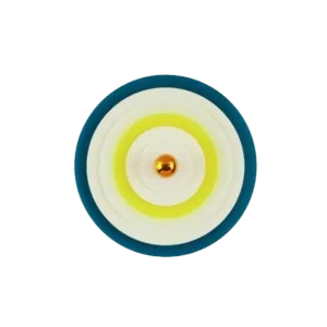 Darc — Ampoule LED circulaire composée de trois anneaux concentriques : un noyau lumineux central jaune pâle entouré d’un anneau jaune clair, puis d’u
