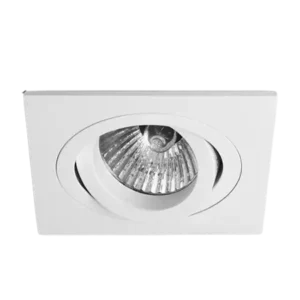 Darc — Un spot lumineux encastré dans un faux plafond, de forme ovale et blanc, avec un réflecteur strié et une ampoule LED visible au centre.
