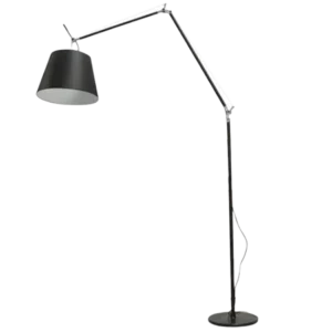 Darc — Lampe murale design avec bras articulé en métal chromé et abat-jour noir, idéale pour éclairer un espace de travail avec précision et élégance.