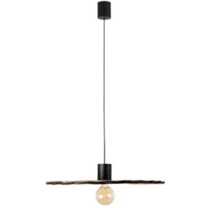 Darc — Applique murale suspendue en métal chromé avec une base carrée et un bras fin supportant une ampoule visible, sur fond noir.