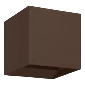 Darc — Un cube en trois dimensions de couleur brun foncé, aux arêtes légèrement blanches et à la surface lisse, posé sur un fond neutre