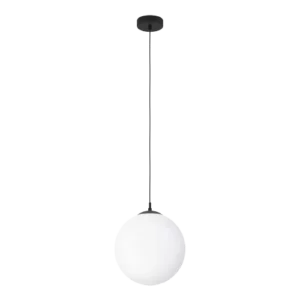 Darc — Applique murale suspendue en chrome avec une sphère lumineuse blanche polygonale, fixée par un bras métallique ajustable.