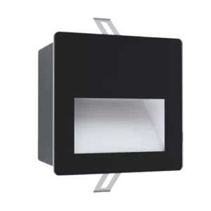 Darc — Un projecteur LED encastré de forme carrée, monté sur un support métallique, avec un boîtier noir et une surface lumineuse rectangulaire blanch