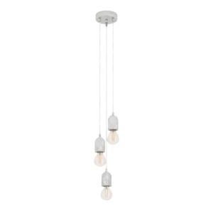 Darc — Applique murale blanche en forme de structure géométrique avec trois modules lumineux linéaires et des LED chaudes, suspendue sur fond noir.