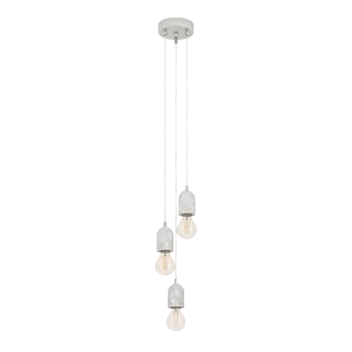 Darc — Applique murale blanche en forme de structure géométrique avec trois modules lumineux linéaires et des LED chaudes, suspendue sur fond noir.