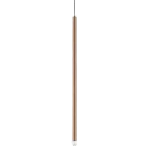 Darc — Un luminaire linéaire moderne en forme de barre étroite, suspendu verticalement, avec une finition blanche et des bords légèrement arrondis sur
