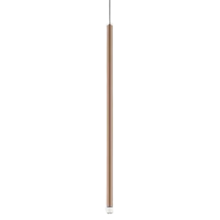 Darc — Un luminaire linéaire moderne en forme de barre étroite, suspendu verticalement, avec une finition blanche et des bords légèrement arrondis sur