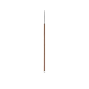 Darc — Une lampe LED fine et élancée, de couleur blanche, posée verticalement sur un fond noir, avec des extrémités légèrement arrondies.