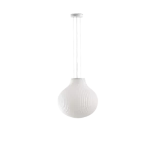 Darc — Applique murale blanche en forme de globe arrondi avec un pied rectiligne et étroit, suspendue contre un fond noir