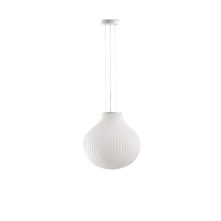 Darc — Applique murale blanche en forme de globe arrondi avec un pied rectiligne et étroit, suspendue contre un fond noir