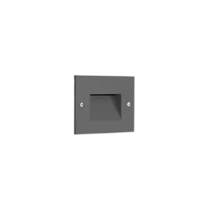 Darc — Un projecteur encastré carré de couleur gris anthracite, avec un cadre légèrement brillant et une ouverture centrale rectangulaire pour diffuse