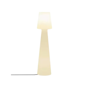 Darc — Un luminaire suspendu de style minimaliste en forme de colonne verticale blanche, avec une base étroite et des lignes épurées, posé sur un fond