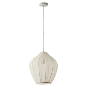 Darc — Applique murale suspendue en forme de lanterne géométrique blanche, composée de motifs hexagonaux superposés et d'une base rectangulaire, fixée