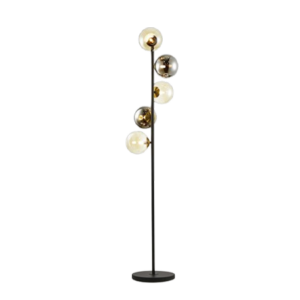 INOA lampadaire 5L noir-fumée-ambré. DARC LUMINAIRE ABIDJAN